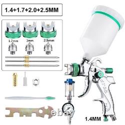 Portable Spray Gun Durable Steel Nozzle Gravity Car Paint Kit 1.4/1.7/2.0/2.5mm