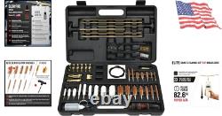 Portable Universal Gun Cleaning Kit Strong Brass Rods & Muzzle Guards Included