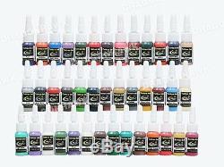 Professional Complete Tattoo Kit 2 Top Machine Gun 40 Color Ink 20 Needle