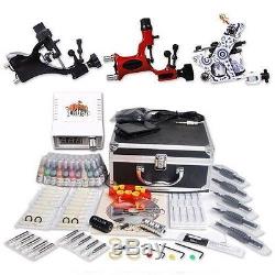 Professional Complete Tattoo Kit 3 Top Rotary Machine Gun 40Color Inks 20Needles