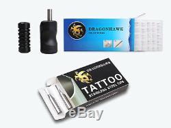 Professional Tattoo Machine Kit 5 Guns Power Supply 54 Safe Inks Set