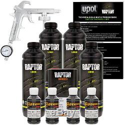 Raptor Black Metallic Urethane Spray-On Truck Bed Liner Spray Gun, 4 Liters