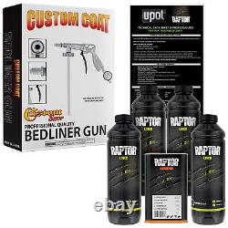 Raptor Black Urethane Spray-On Truck Bed Liner Spray Gun Kit, 4 Quarts