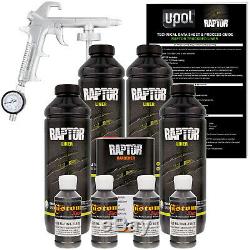 Raptor Charcoal Metallic Urethane Spray-On Truck Bed Liner Spray Gun, 4 Liters