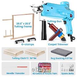 Riiai 2024 New Tufting Gun Starter Kit with Tufting Frame, Tufting Gun Cut Pi