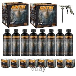 Rintek Black 2 Gal Urethane Bed Liner Kit 4 Liners 4 Hardeners + Spray Gun
