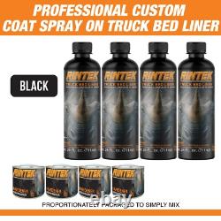 Rintek Black 2 Gal Urethane Bed Liner Kit 4 Liners 4 Hardeners + Spray Gun