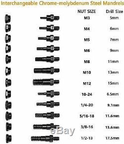 Rivet Gun Kit 115 PC Set Nut Setter Hand Tool Metric SAE Mandrel 16 Fastener