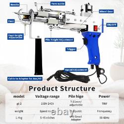 Rug Tufting Gun Kit with Carpet Trimmer, 2 in 1 Cut & Loop Pile Tufting Gun w