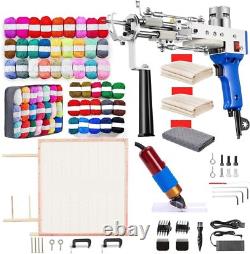 Rug Tufting Gun Starter Kit, Cut Pile Carpet Weaving Machine Kit with Frame