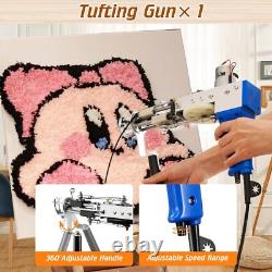 Rug Tufting Gun Starter Kit, Cut Pile Carpet Weaving Machine Kit with Frame
