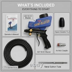 Sand Blaster Gun Kit Portable Sandblaster for Air Compressor Rust Removal &