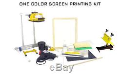 Screen Printing Press One 1 color/1station heat gun exposure stand equipment kit