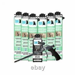 Seal Spray Closed Cell Insulating Foam Can Kit withGun Applicator&Cleaner (150 BF)