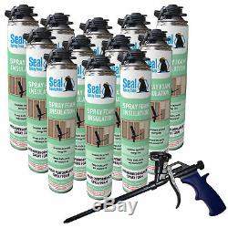 Seal Spray Closed Cell Insulating Foam Can Kit withGun Foam Applicator (300 BF)