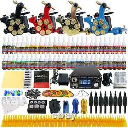 Solong Tattoo Complete Kit 4 Pro Machine Guns 54 Inks Power Supply Foot