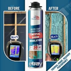 Spray Foam Insulation Kit (12 x 32.80 oz/930 gr 240 Board ft), Self-Expanding