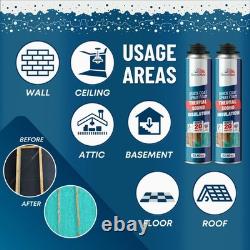 Spray Foam Insulation Kit (12 x 32.80 oz/930 gr 240 Board ft), Self-Expanding