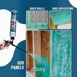 Spray Foam Insulation Kit (12 x 32.80 oz/930 gr 240 Board ft), Self-Expanding