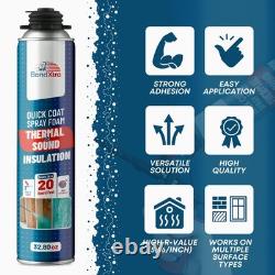 Spray Foam Insulation Kit (12 x 32.80 oz/930 gr 240 Board ft), Self-Expanding