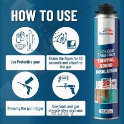 Spray Foam Insulation Kit (18 x 32.80 oz/930 gr 480 Board feet), Self-Expandin