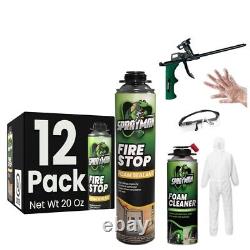Sprayman Fire Stop B2 Gun Foam Sealant Insulation Kit 20 oz 12 Pack