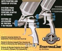 StartingLine HVLP Gravity Spray Gun Kit with 600cc & 250cc Cups Pro Results