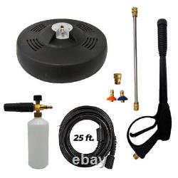 Surface Cleaner, 25' Hose, Nozzle, Foam Lance, 3/8 Female M22 Female, Gun Kit