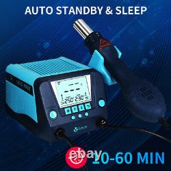 TOAUTO Soldering Station 2 in 1 Iron Hot Air Gun Rework Station Kit LCD Display