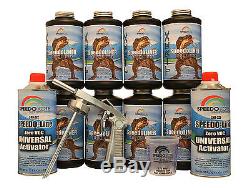 T-Rex Black spray-on truck Bed Liner, SMR-1000-K8 Truck Bedliner kit withFree Gun