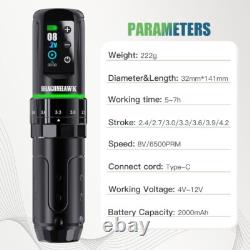 Tattoo Kit, Cordless/Cord Complete Tattoo Gun Kit Pen Machine, 7 Strokes Length