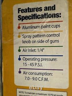 Titan Vaper 19220 4 Piece HVLP Triple Setup Spray Primer Topcoat Detail Gun Kit
