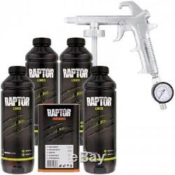 Truck Bed Liner Spray Paint U-Pol Raptor Black Urethane Spray-On Kit Gun Custom
