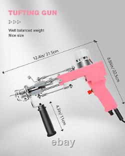 Tufting Gun 2 in 1 Kit Cut & Loop Adjustable Height Pile Electric Rug Gun