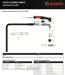 UNIMIG SC30 Plasma Torch Starter Kit Viper Cut 30 Welding Gun Spares Tips UMSK30