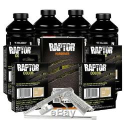 U-POL 821 + 4857 Beige 4L Raptor Spray-On Truck Bed Liner Kit with Gun