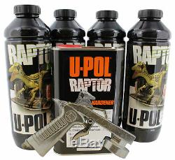 U-POL Raptor Black Truck Bed Liner Kit with FREE Spray Gun, 4 Liters Upol