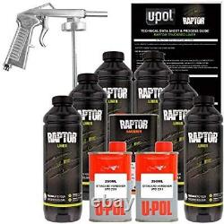 U-POL Raptor Spray-On Truck Bed Liner Kit with Spray Gun, 6L Tintable Urethane