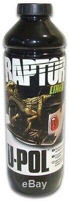 U-POL Raptor Tintable Black Metallic BedLiner Kit with SprayGun, 8L Upol