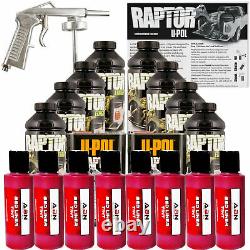 U-POL Raptor Tintable Blood Red BedLiner Kit with Spray Gun, 8 Liters Upol