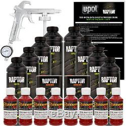 U-POL Raptor Tintable Blood Red Spray-On Truck Bed Liner Spray Gun, 8 Liters