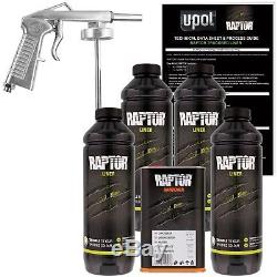 U-POL Raptor Tintable Urethane Spray-On Truck Bed Liner Kit withSpray Gun, 4 Liter