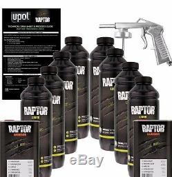 U-POL Raptor Tintable Urethane Spray-On Truck Bed Liner Kit withSpray Gun, 8 Liter