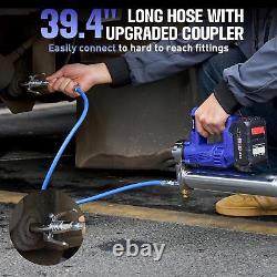 Uaoaii 10000 PSI 21V Electric Cordless Grease Gun Kit, 2PCS 4000mAh Battery LED