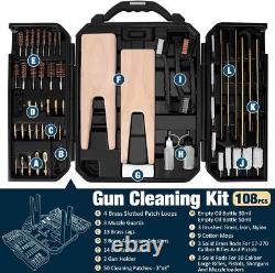 Universal Gun Cleaning Kit For All Calibers, Pistol Rifle Shotgun + Stand