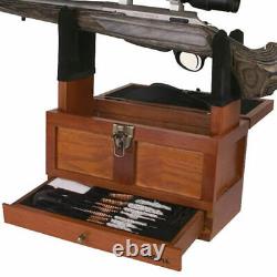 Universal Gun Cleaning Kit Rifle Shotgun Pistol Clean Set Wood Tool Drawer Chest