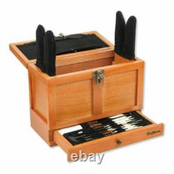 Universal Gun Cleaning Kit Rifle Shotgun Pistol Clean Set Wood Tool Drawer Chest