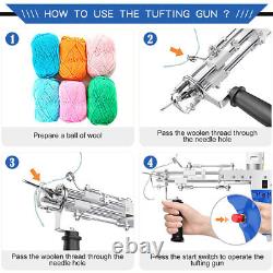 Upgraded Rug Tufting Gun with 6Yarns &Cloth 2in1 Cut Loop Pile Weaving Tufting Kit