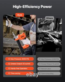 VEVOR Cordless Grease Gun 20V Grease Gun Kit with 2.0 Ah Battery 35.4-inch Hose