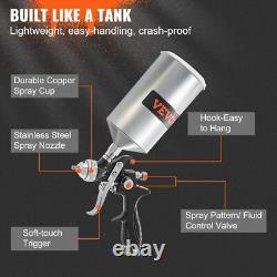 Vevor Auto Paint Air Spray Gun Kit Gravity Feed Car Primer 1.0/1.4/1.8 Mm Nozzl